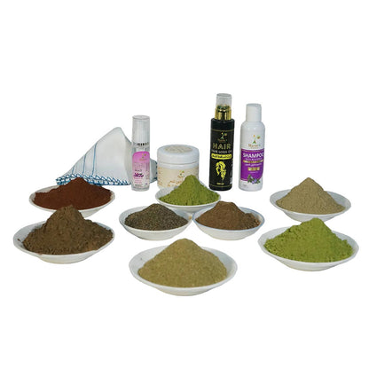 مجموعة الأعشاب للعناية بالشعر الطبيعي